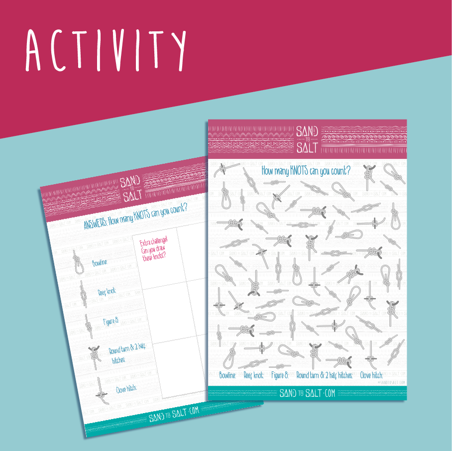 How many knots can you find activity sheet for children