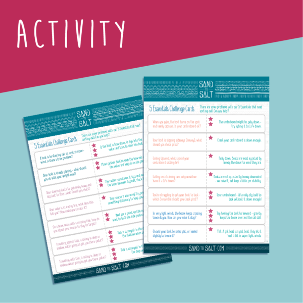 Improve your sailing with our 5 Essentials of Sailing Challenge Cards! We list common boat handling problems and help you solve them!