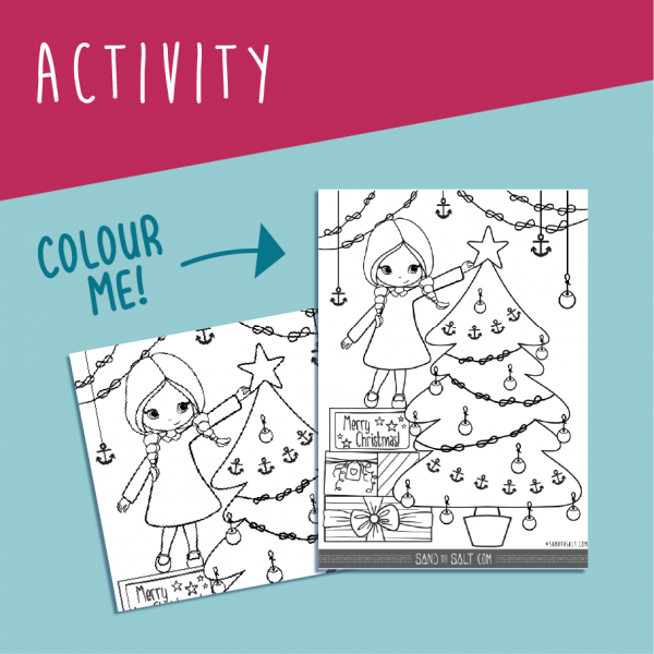 Christmas colouring from sandtosalt.com Print out our free colouring page for kids who love boating