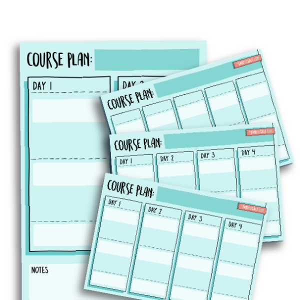 Course plan templates - improve your instructing by planning your course - By Sandtosalt.com