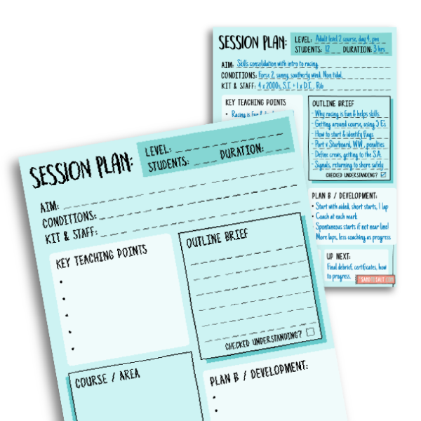 Session plan templates - improve your instructing by planning your course - By Sandtosalt.com