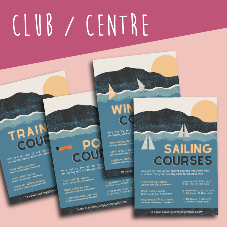 Editable Training course poster for watersports club marketing