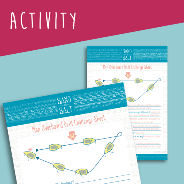 Activity sheets making Man Overboard drill practise fun! From Sandtosalt.com