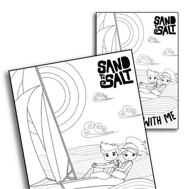 Sailing colouring page activity for children