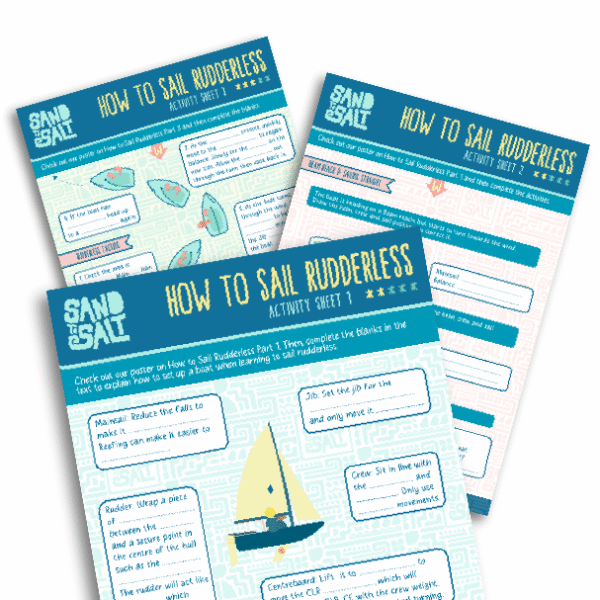 Activities to learn how to sail rudderless - Learn how to set your boat up, sail up and downwind and tack and gybe without a rudder!