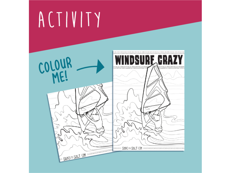 Colouring Page: Windsurfing